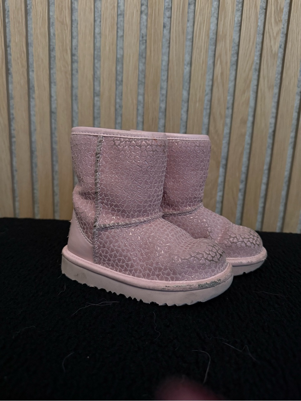 UGG Kids Pink Glitter Classic Short Boots